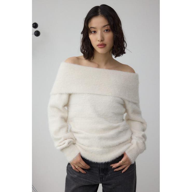 モヘヤライクオフショルダーニット | AZUL BY MOUSSY | 詳細画像3 