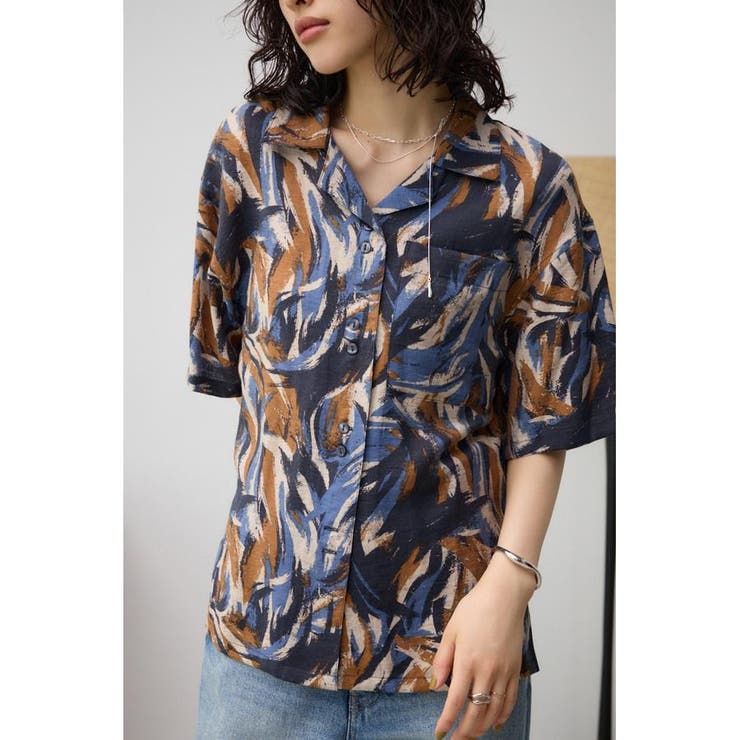 柄PUR5 | キカガクガラカイキンシャツ | AZUL BY MOUSSY