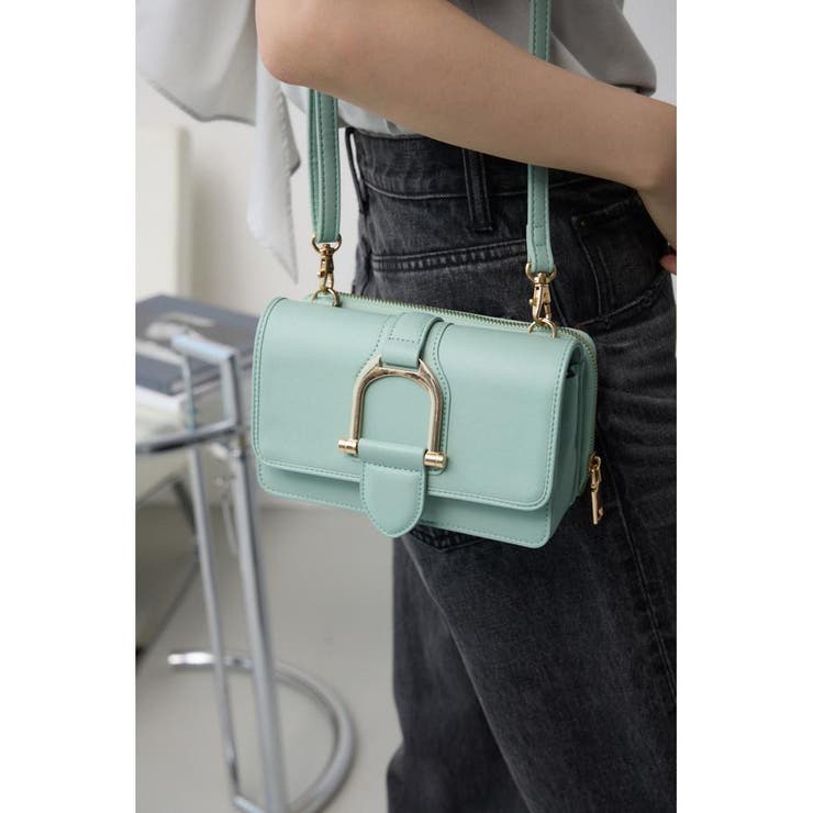 L/BLU1 | フェイクレザーメタルパーツウォレットバッグ | AZUL BY MOUSSY