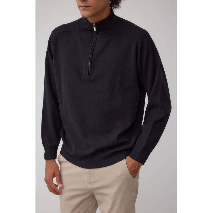 BLK | ミラノリブハーフジップ | AZUL BY MOUSSY