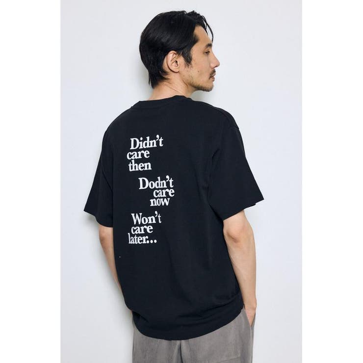 BLK | 引き揃え天竺バックメッセージロゴTシャツ | AZUL BY MOUSSY