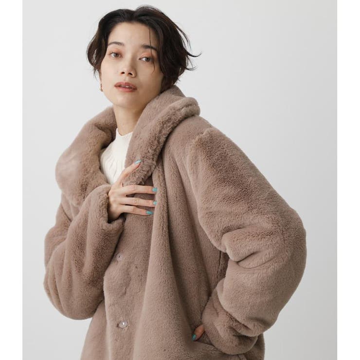 FLUFFY SHAWL COLLAR COAT[品番：AZLW0019123]｜AZUL BY MOUSSY