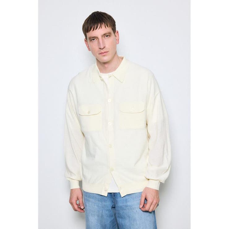 衿付きサファリニットカーディガン | AZUL BY MOUSSY | 詳細画像2 