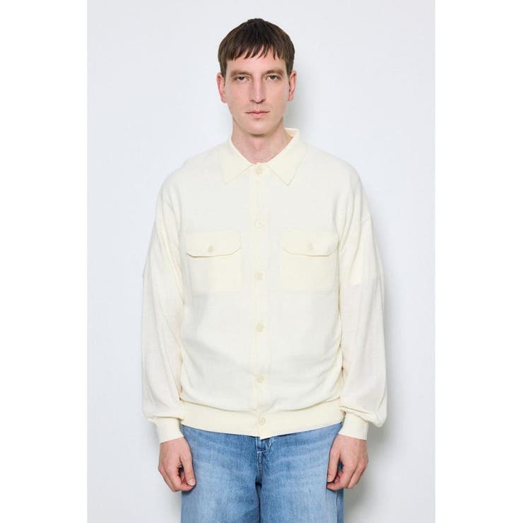 衿付きサファリニットカーディガン | AZUL BY MOUSSY | 詳細画像5 