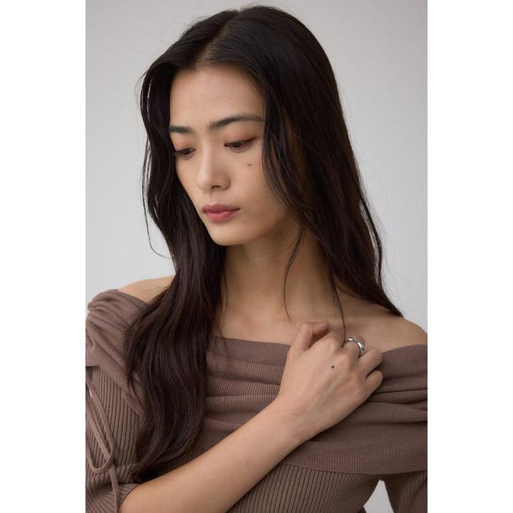 5分袖ギャザーオフショルニットトップス | AZUL BY MOUSSY | 詳細画像12 