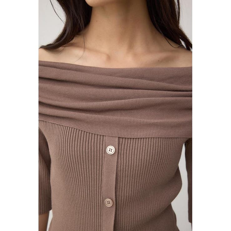 5分袖ギャザーオフショルニットトップス | AZUL BY MOUSSY | 詳細画像18 