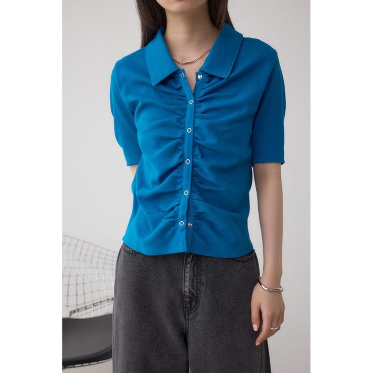 BLU | フロントギャザーポロトップス | AZUL BY MOUSSY