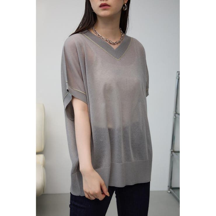 GRY | シアーワイドルーズニット | AZUL BY MOUSSY
