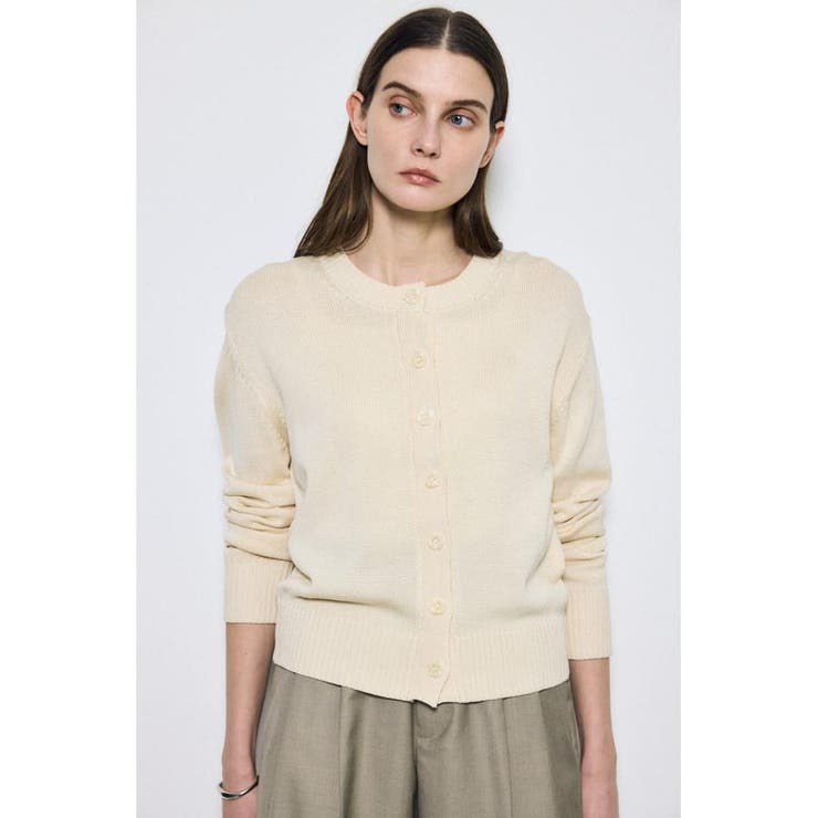 IVOY3 | リネンタッチクルーネックニットカーディガン | AZUL BY MOUSSY
