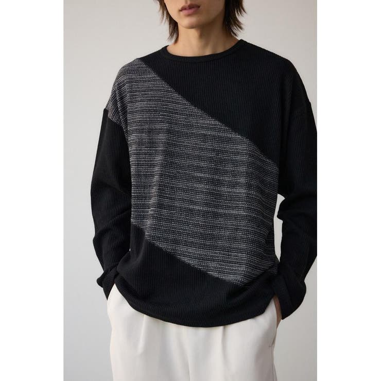 柄BLK5 | ヘビーワッフルバイカラートップス | AZUL BY MOUSSY
