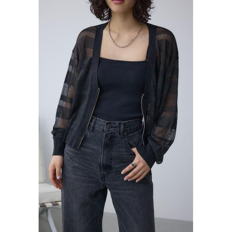 BLK | シアージップアップカーディガン | AZUL BY MOUSSY