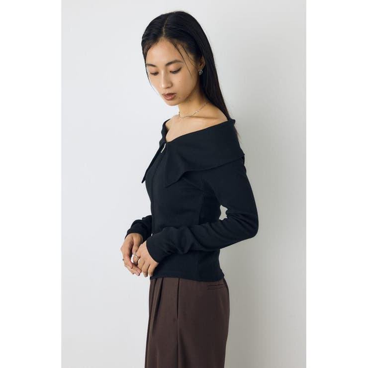 ダブルジップオフショル長袖トップス | AZUL BY MOUSSY | 詳細画像2 