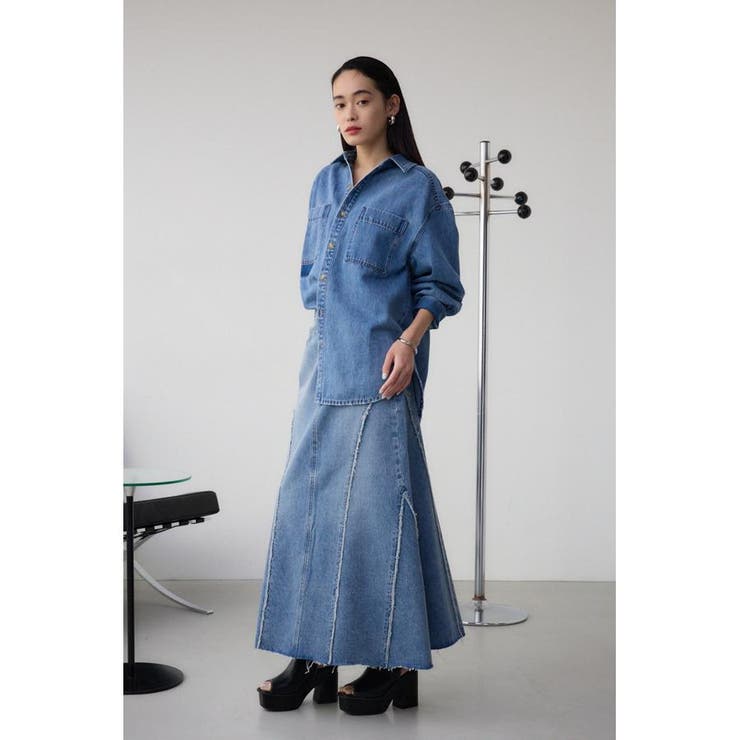 AZUL DENIM フリンジ切替デニムスカート | AZUL BY MOUSSY | 詳細画像4 