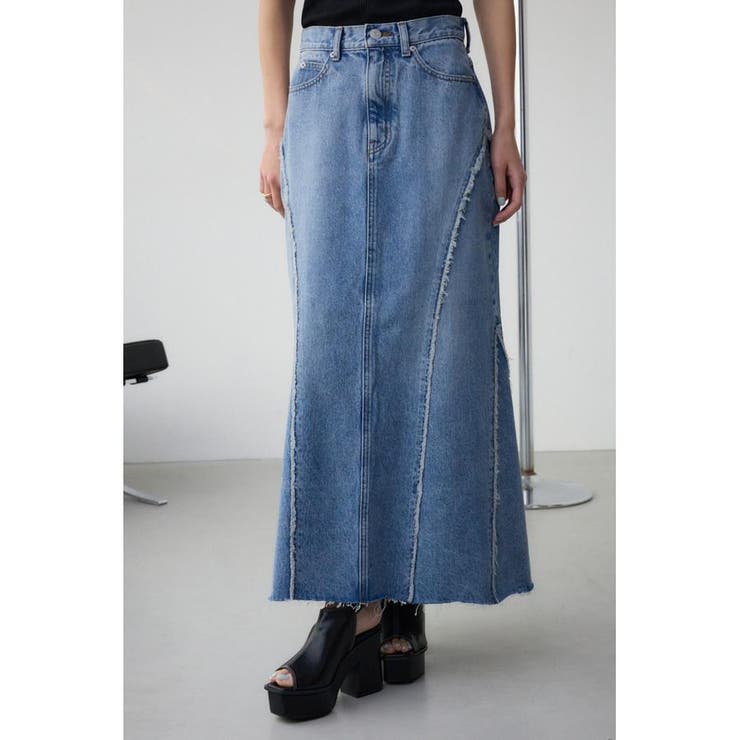 BLU | AZUL DENIM フリンジ切替デニムスカート | AZUL BY MOUSSY