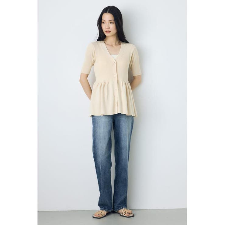 ペプラム5分袖ニットカーディガン | AZUL BY MOUSSY | 詳細画像5 