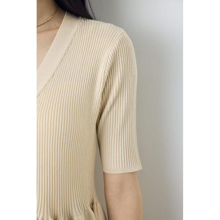 ペプラム5分袖ニットカーディガン | AZUL BY MOUSSY | 詳細画像7 