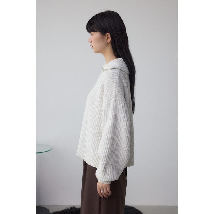 ラメベロアハーフZIPニットトップス | AZUL BY MOUSSY | 詳細画像5 