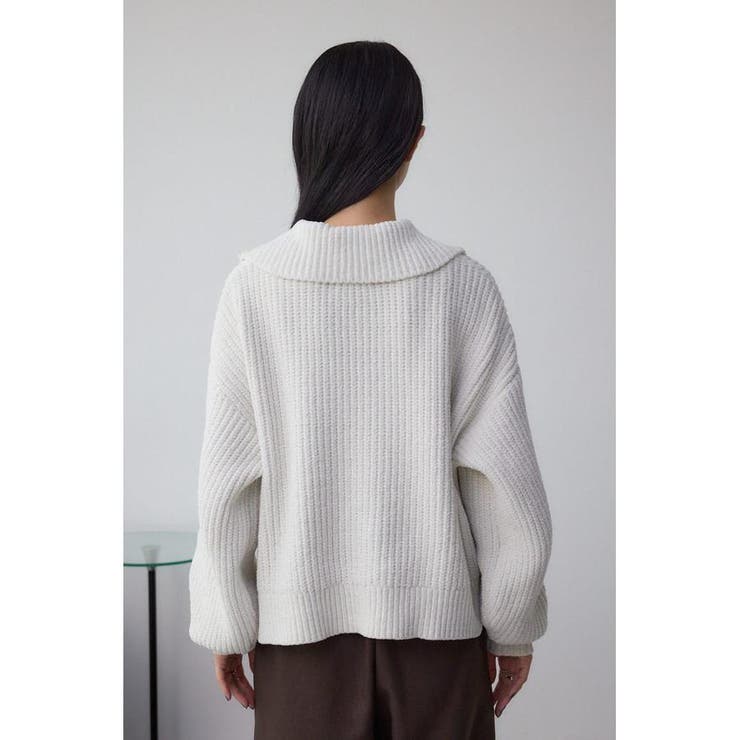 ラメベロアハーフZIPニットトップス | AZUL BY MOUSSY | 詳細画像6 