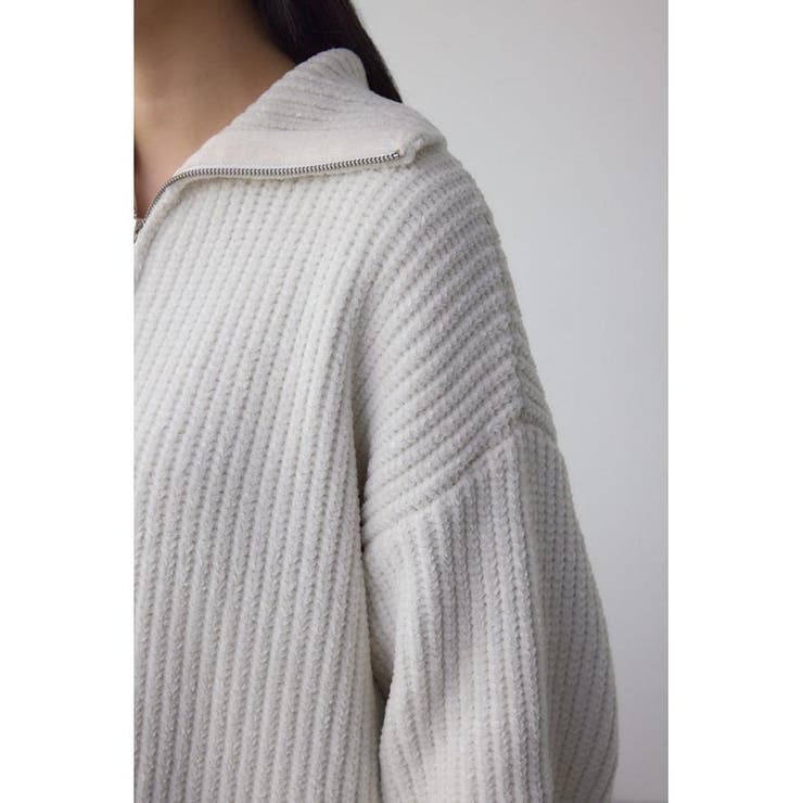 ラメベロアハーフZIPニットトップス | AZUL BY MOUSSY | 詳細画像8 