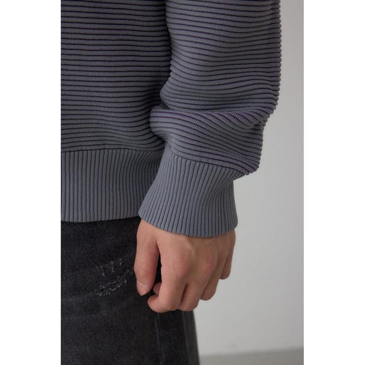 ミックスカラーリップル編みニットパーカー | AZUL BY MOUSSY | 詳細画像39 