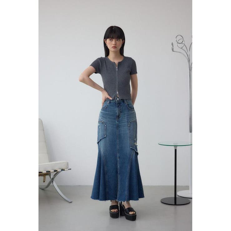 AZUL DENIM ダメージマーメイドスカート | AZUL BY MOUSSY | 詳細画像17 