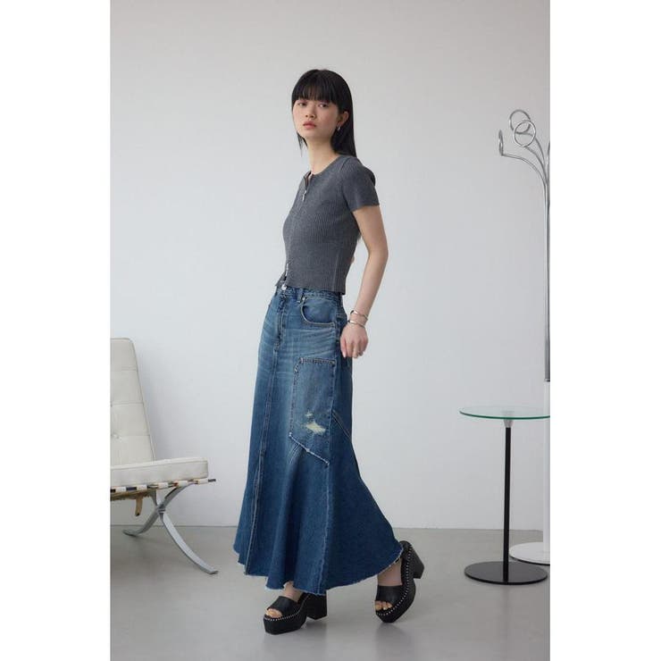 AZUL DENIM ダメージマーメイドスカート | AZUL BY MOUSSY | 詳細画像18 