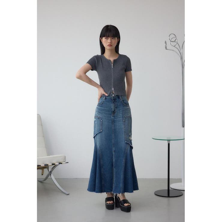 AZUL DENIM ダメージマーメイドスカート | AZUL BY MOUSSY | 詳細画像17 
