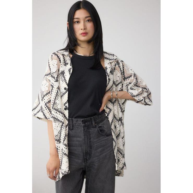 M/WHT7 | アソートデザインメッシュシャツ | AZUL BY MOUSSY