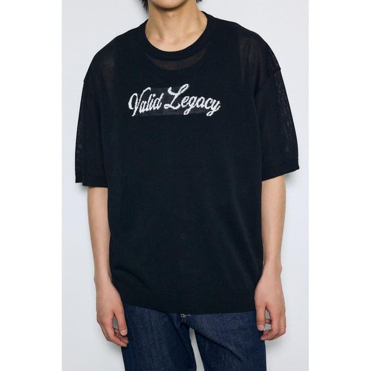 BLK | フロントロゴ半袖サマーニット | AZUL BY MOUSSY