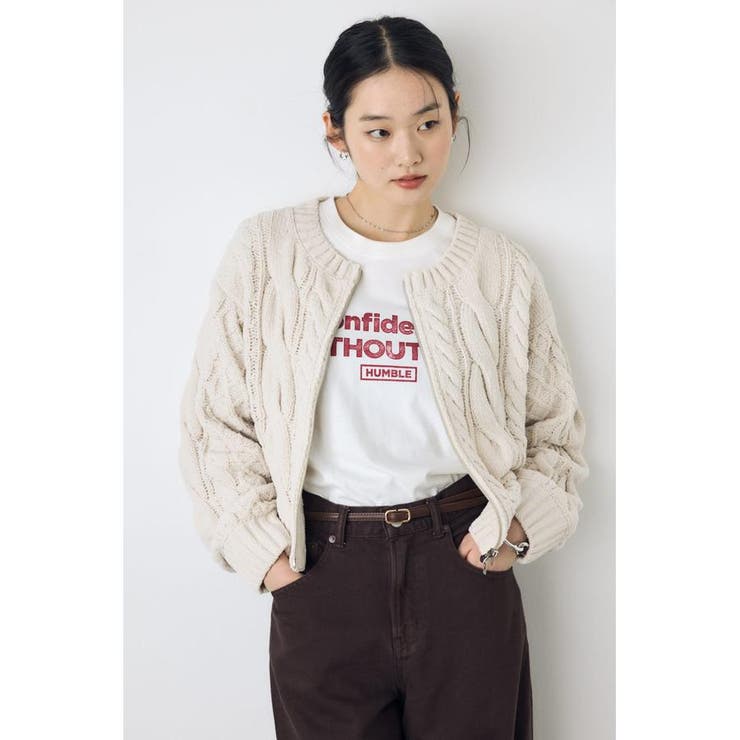 ダブルジップニットカーディガン | AZUL BY MOUSSY | 詳細画像1 