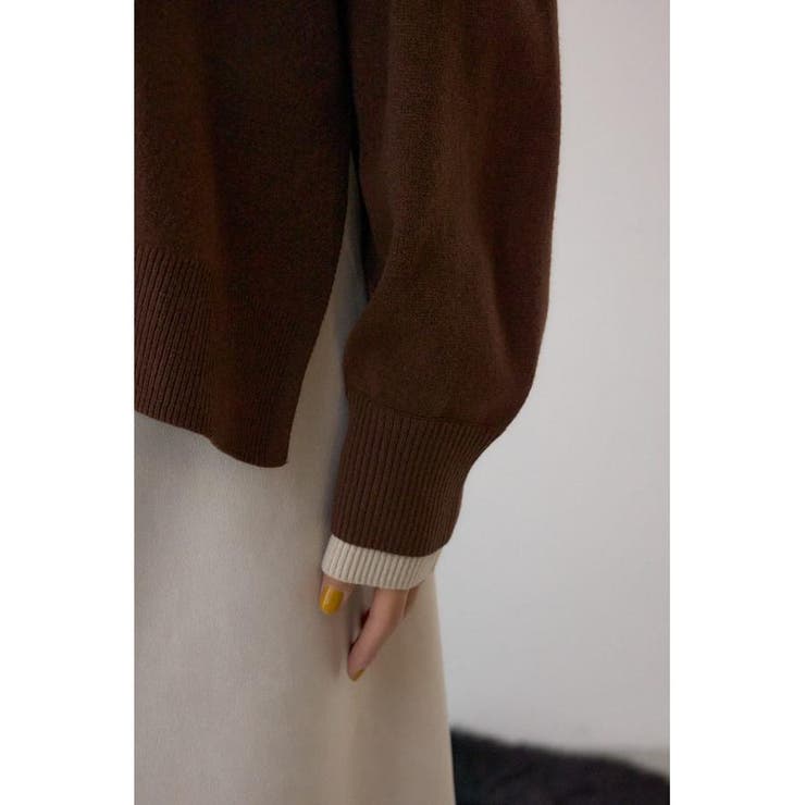 格上げ ダブルネックデザインニットトップス | AZUL BY MOUSSY | 詳細画像30 