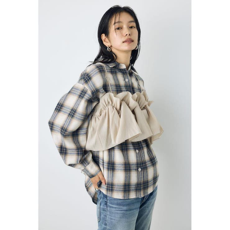 L/BEG1 | ギャザーフリルキャミソールビスチェ | AZUL BY MOUSSY