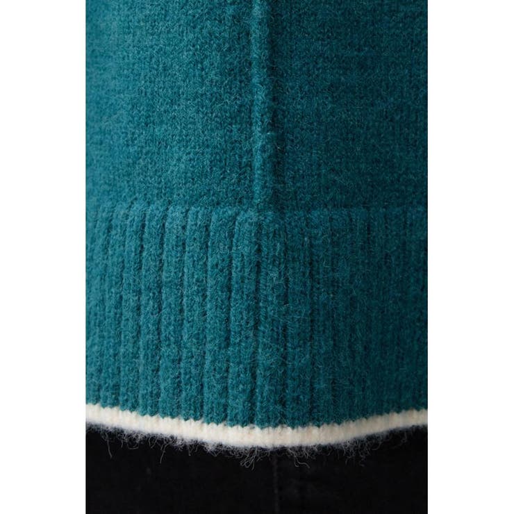 ハイネック配色ニットプルオーバー[品番：AZLW0022741]｜AZUL BY