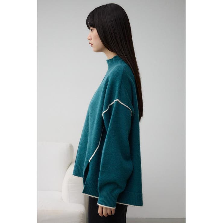 ハイネック配色ニットプルオーバー[品番：AZLW0022741]｜AZUL BY