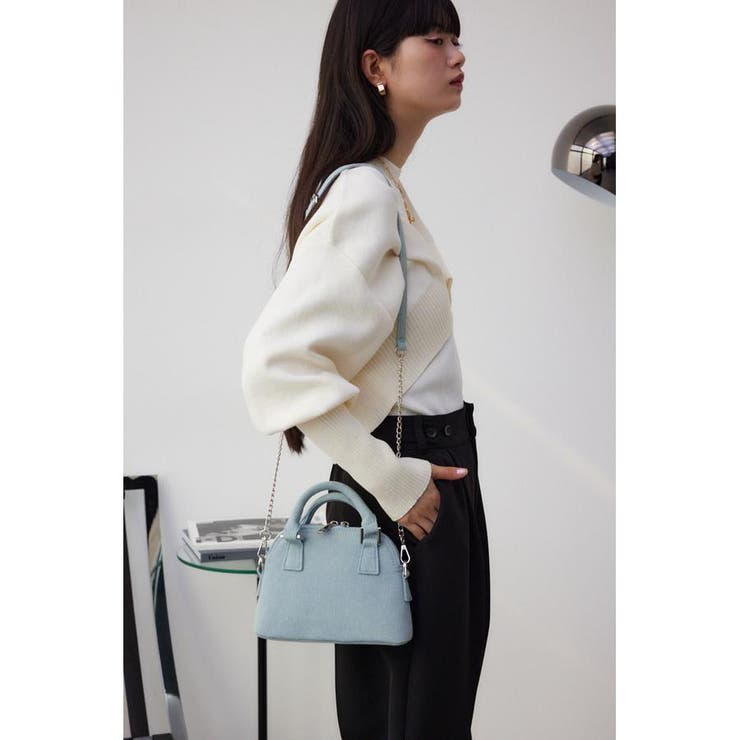デニムミニダブルジッパーバッグ | AZUL BY MOUSSY | 詳細画像2 