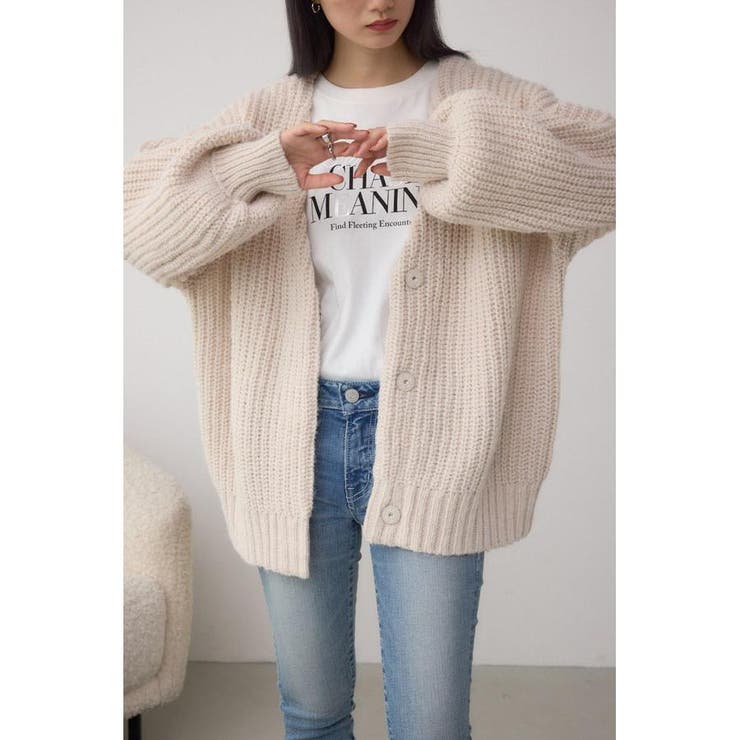 GREIGE | スパンコールニットカーディガン | AZUL BY MOUSSY