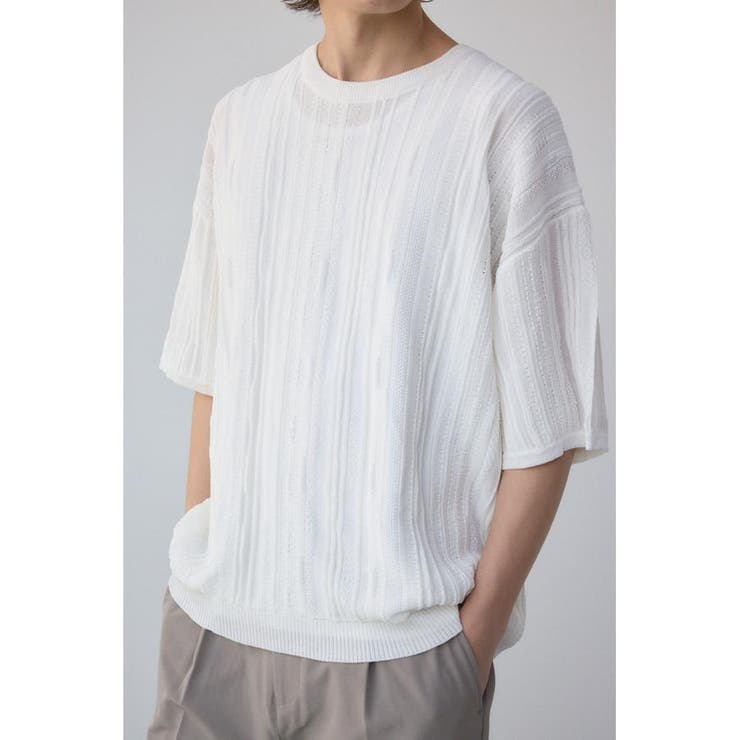 O/WHT1 | クージー半袖ニット | AZUL BY MOUSSY