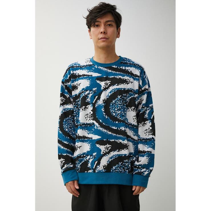 MARBLE JACQUARD PULLOVER