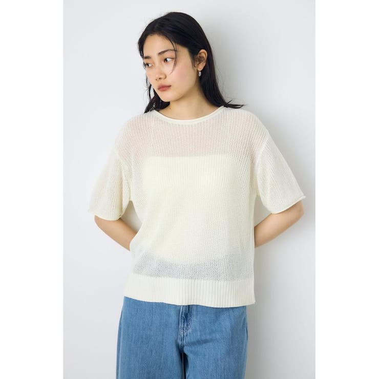 畔編み半袖ニットトップス | AZUL BY MOUSSY | 詳細画像2 