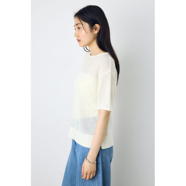 畔編み半袖ニットトップス | AZUL BY MOUSSY | 詳細画像4 