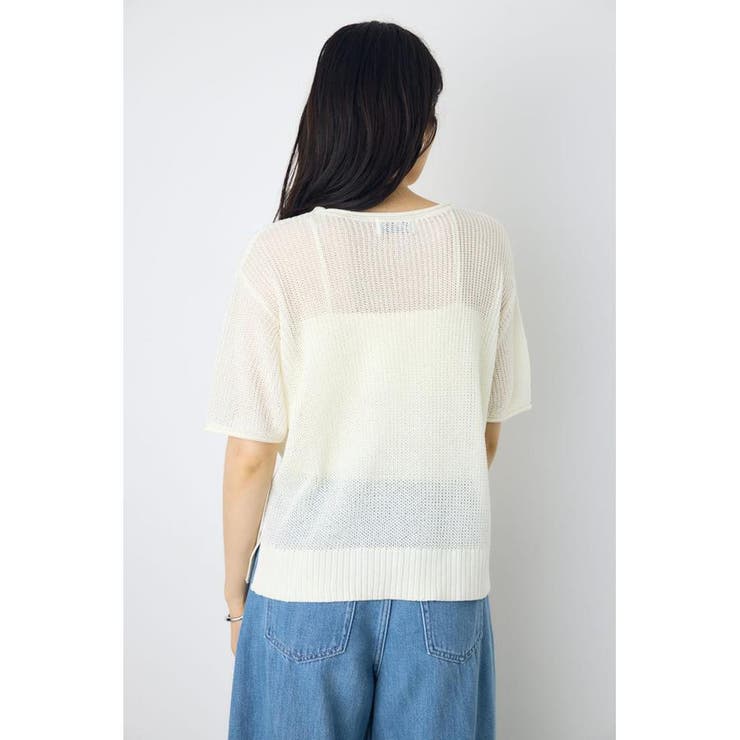 畔編み半袖ニットトップス | AZUL BY MOUSSY | 詳細画像5 