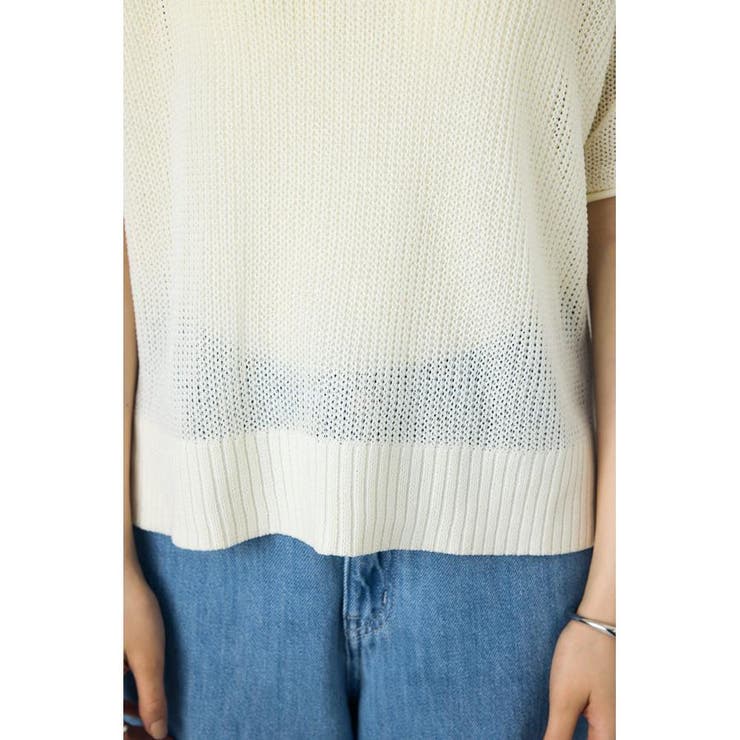 畔編み半袖ニットトップス | AZUL BY MOUSSY | 詳細画像10 