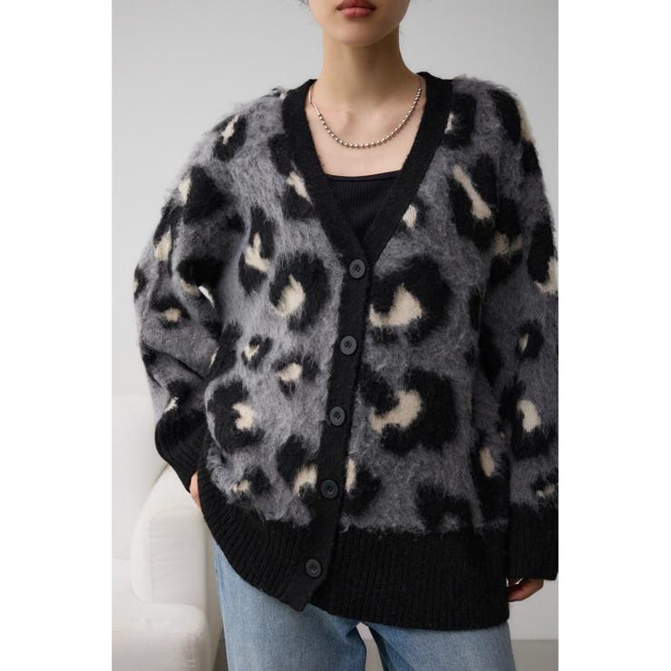 レオパードジャガードニットカーディガン[品番：AZLW0022805]｜AZUL BY