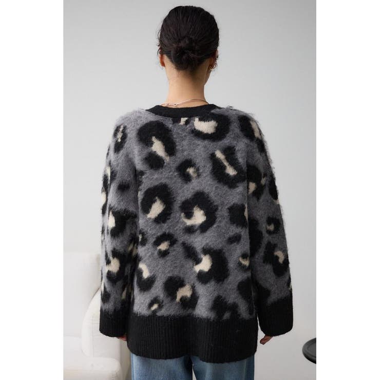 レオパードジャガードニットカーディガン[品番：AZLW0022805]｜AZUL BY