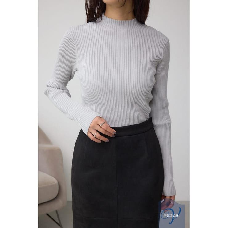 L/GRY1 | VENUSハイネックリブニット | AZUL BY MOUSSY