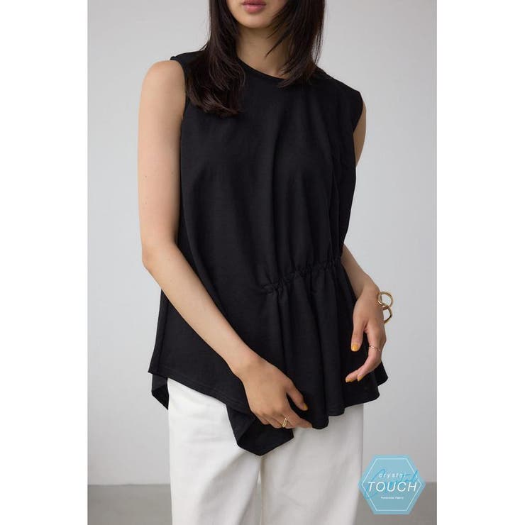 BLK | C/T冷感アシメギャザートップス | AZUL BY MOUSSY