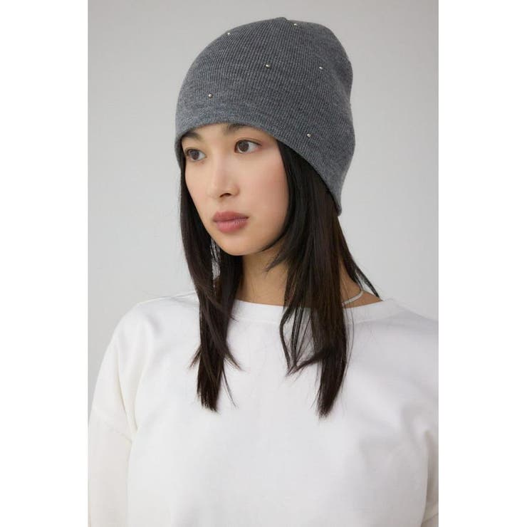 GRY | デコラティブリブニットビーニー | AZUL BY MOUSSY