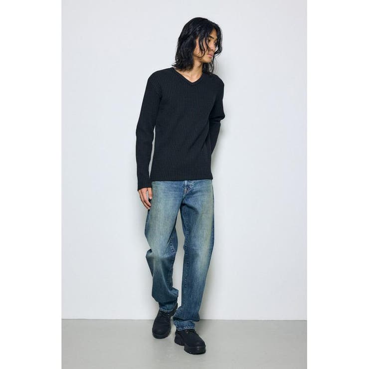 ヘビーワッフルVネックトップス | AZUL BY MOUSSY | 詳細画像17 