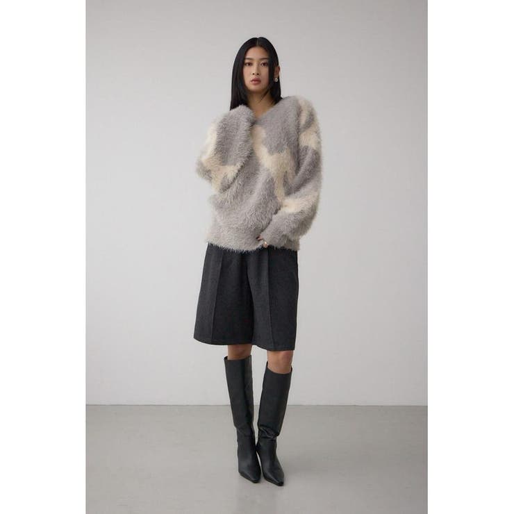 ニュアンスカウ柄Vネックニットトップス | AZUL BY MOUSSY | 詳細画像24 