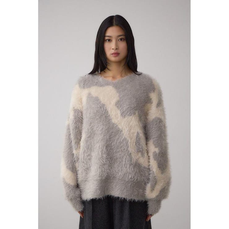 ニュアンスカウ柄Vネックニットトップス | AZUL BY MOUSSY | 詳細画像26 